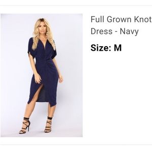 FASHION NOVA Full Grown Knot Dress - Navy